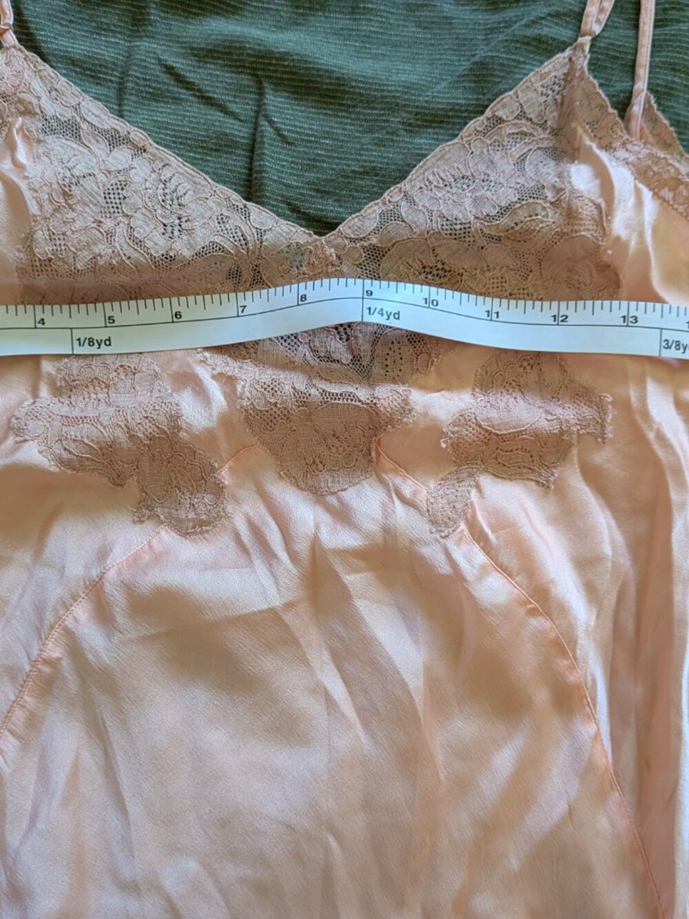 Vintage Antique Peach Silk Slip Dress 1930s - Picture 6 of 6
